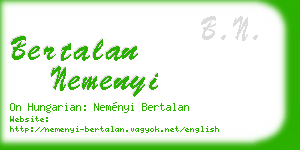 bertalan nemenyi business card