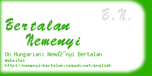 bertalan nemenyi business card